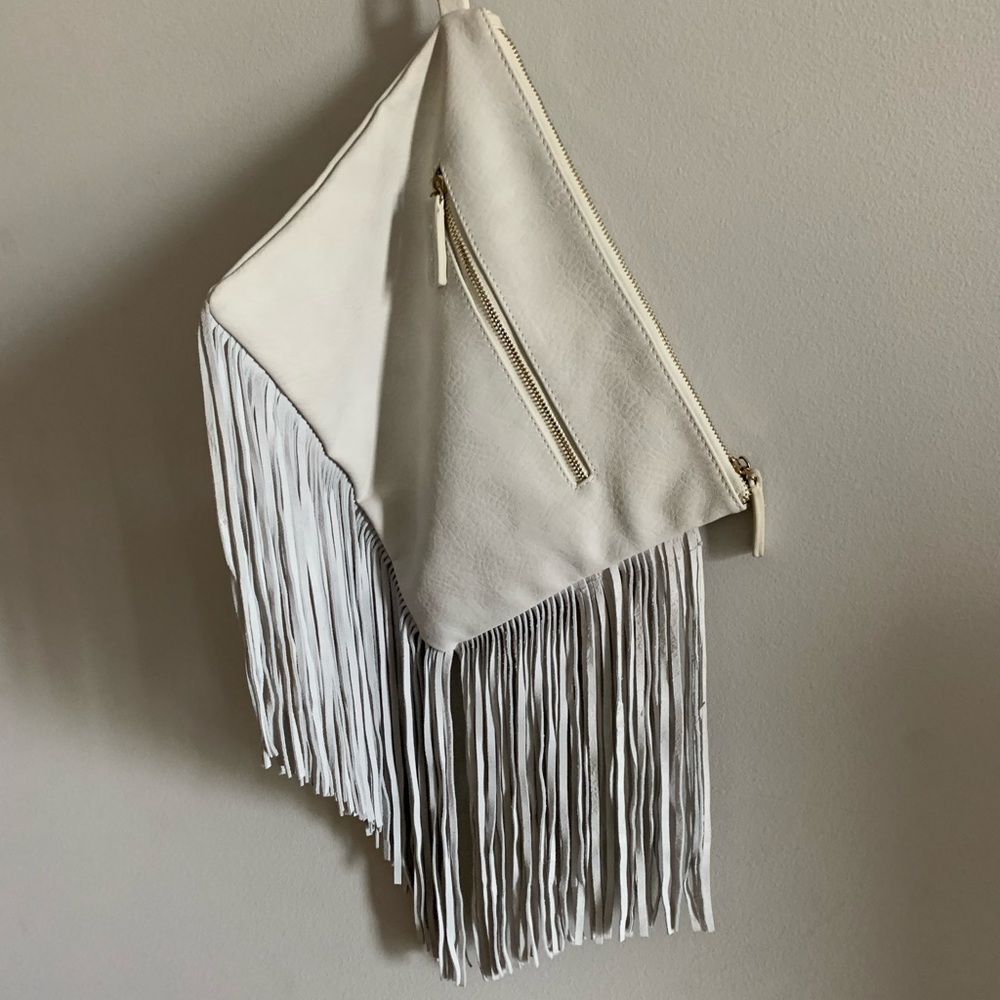 Shiraleah Cream Faux Leather Wristlet / Purse